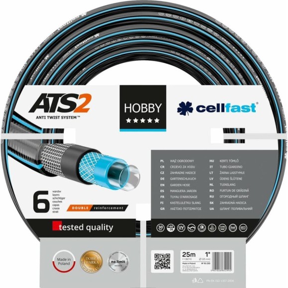 Садовый шланг Cellfast HOBBY ATS2 1'', 25 м 16-230 Садовый шланг Cellfast HOBBY ATS2 1'', 25 м 16-230