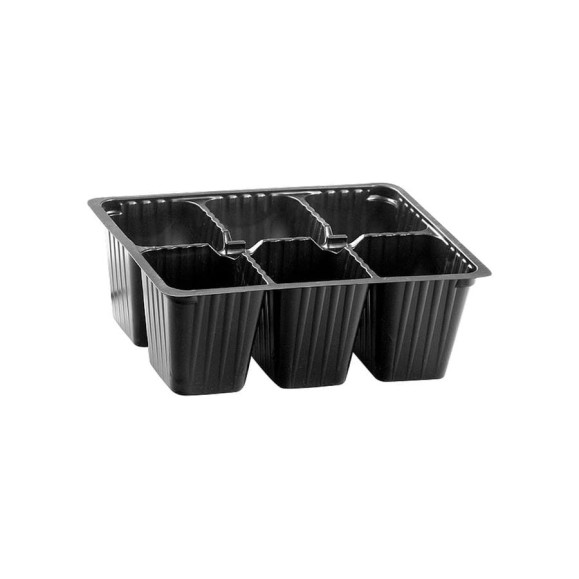 Кассета для рассады Без бренда 18x13,5 см, высота 6см, 6 ячеек, полистирол 64308