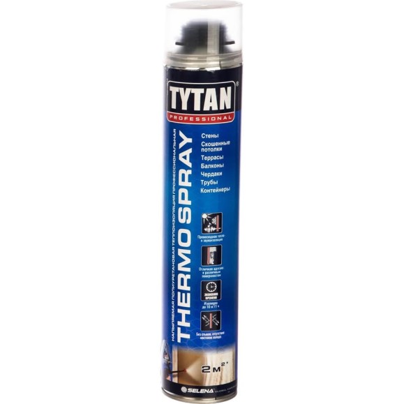 Профессиональная напыляемая теплоизоляция TYTAN PROFESSIONAL THERMOSPRAY полиуретановая 870мл 66220 Профессиональная напыляемая теплоизоляция TYTAN PROFESSIONAL THERMOSPRAY полиуретановая 870мл 66220