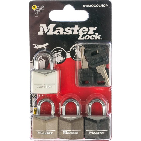 Комплект 4-х навесных замков MasterLock 9123EURQCOLNOP Комплект 4-х навесных замков MasterLock 9123EURQCOLNOP