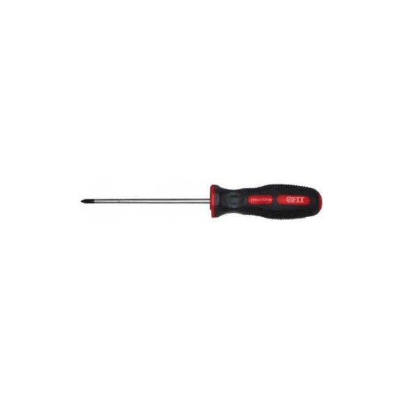 Отвертка с резиновой ручкой CrV 3х75 РН0 FIT 55102 Отвертка с резиновой ручкой CrV 3х75 РН0 FIT 55102