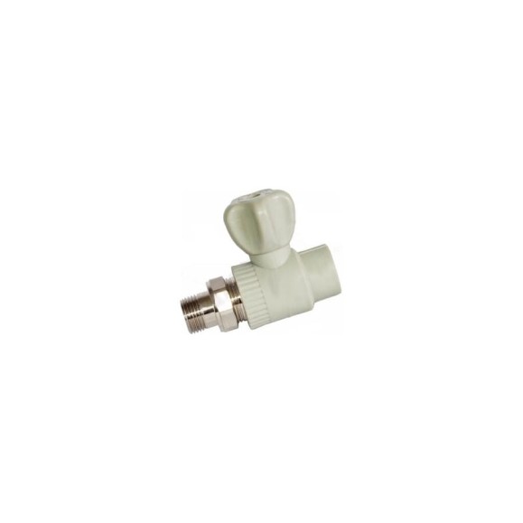 Кран VALFEX PP-R серый шаровой Дн 20х1/2 НР прям д/рад 10149020Г 007-7691