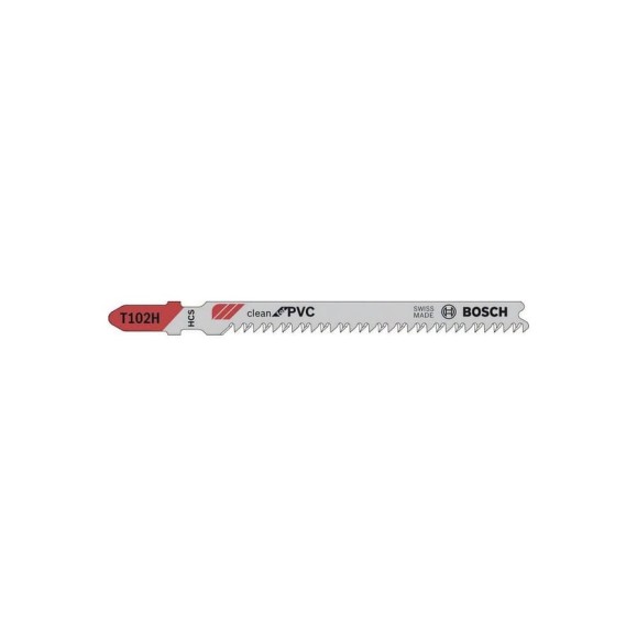 Пилки CleanPVC (100 мм; тип T102H; 5 шт.) для лобзика Bosch 2608667446