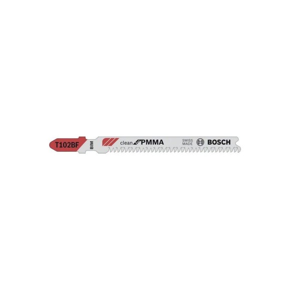 Пилки CleanPMMA (92 мм; тип T102BF; 5 шт.) для лобзика Bosch 2608636781