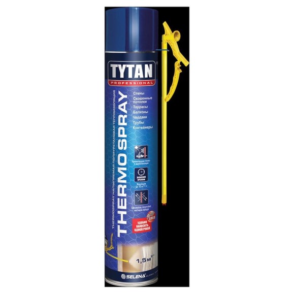 Напыляемая теплоизоляция TYTAN PROFESSIONAL THERMOSPRAY полиуретановая бытовая 800мл 66350 Напыляемая теплоизоляция TYTAN PROFESSIONAL THERMOSPRAY полиуретановая бытовая 800мл 66350