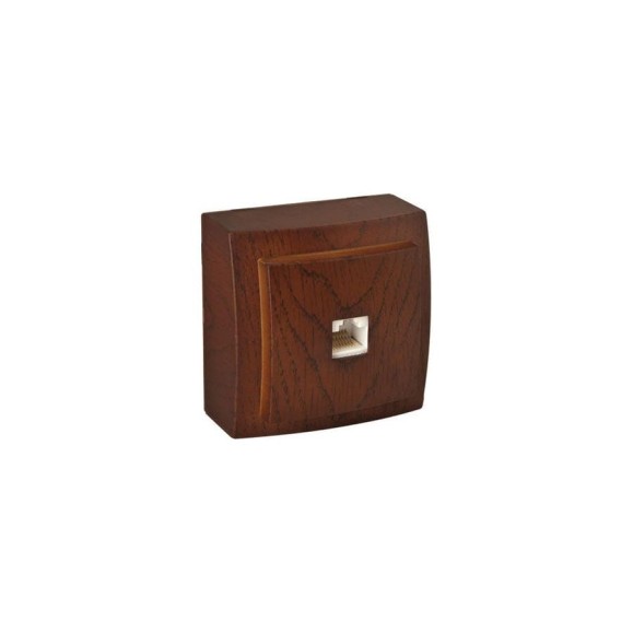 Розетка NILSON 1ОП комп орех Themis wood 26271044
