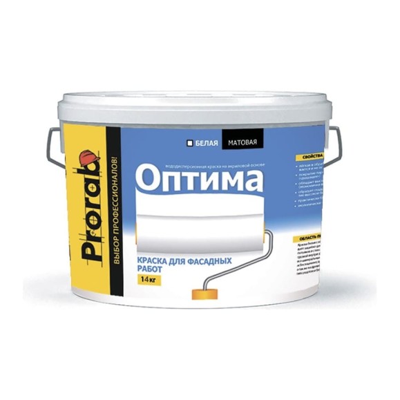 Краска для фасадных работ PRORAB ОПТИМА в/д 14 кг / 11 л POF-140/110