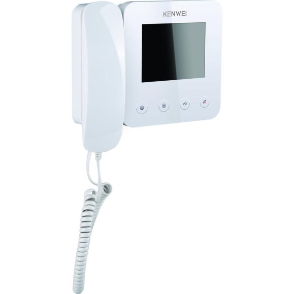 Цветной монитор видеодомофона с трубкой (белый) Kenwei KW-E400FC CC000000972 Цветной монитор видеодомофона с трубкой (белый) Kenwei KW-E400FC CC000000972