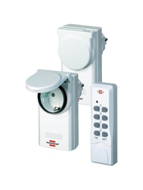 Набор розеток 1000Вт, IP44, 2шт + пульт ДУ, белый Brennenstuhl Comfort 1507590