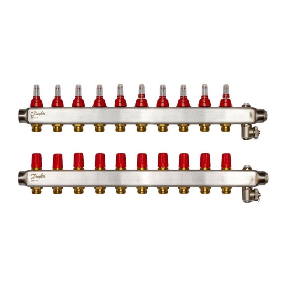 Коллекторы Danfoss SSM-10F с расходомерами 10 контуров 088U0760 Коллекторы Danfoss SSM-10F с расходомерами 10 контуров 088U0760