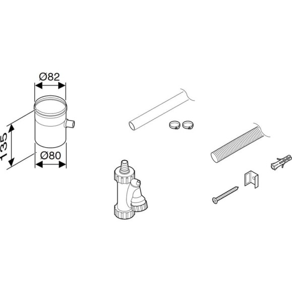 Элемент для отвода конденсата DN80 Bosch 7736995103