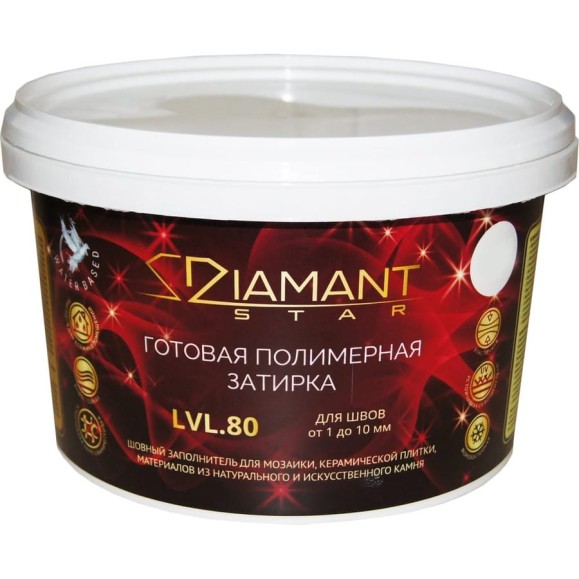 Готовая полимерная затирка Живая Краска Diamant Star lvl80, темно-серый 806 8806