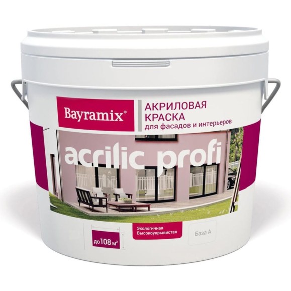 Вододисперсионная краска BAYRAMIX Acrilic Profi 3.9 кг / 2.7 л BAP-039/027