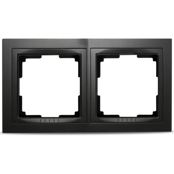 Рамка Smartbuy 2-местная пластик черная Нептун SBE-05b-Plastic-FR-2