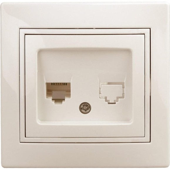 Информационная розетка Intro 1-303-02 RJ45, IP20, СУ, Plano, слоновая кость Б0027622