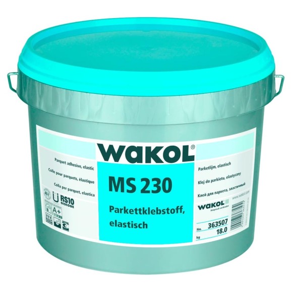MS-полимерный эластичный клей для паркета WAKOL MS 230 18 кг 363507