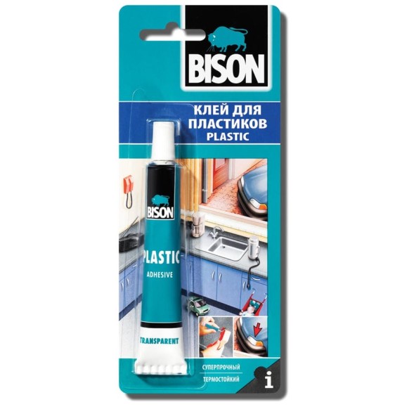 Клей для пластика BISON PLASTIC ADHESIVE CRD 25ML 6307217