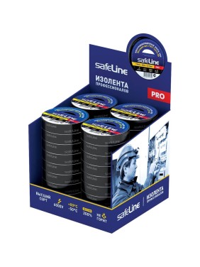 Изолента SAFELINE 19/20 черный, шоу-бокс 23128