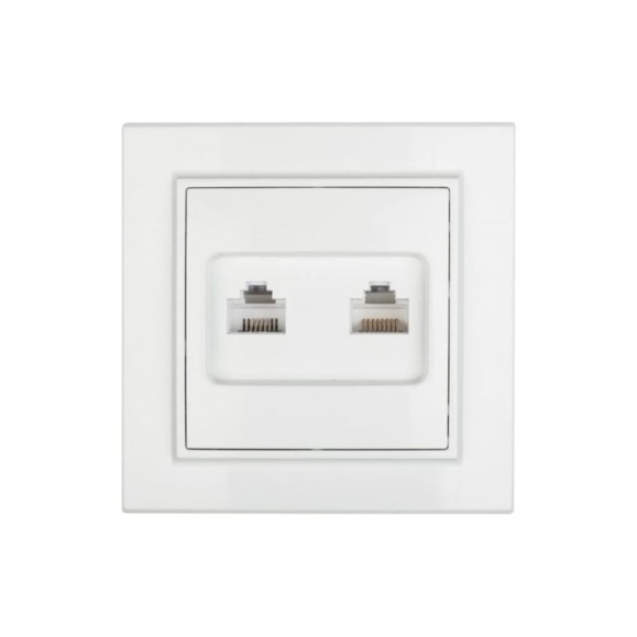Розетка EKF Минск RJ-45+Phone СП белая Basic SQERK00-135-10