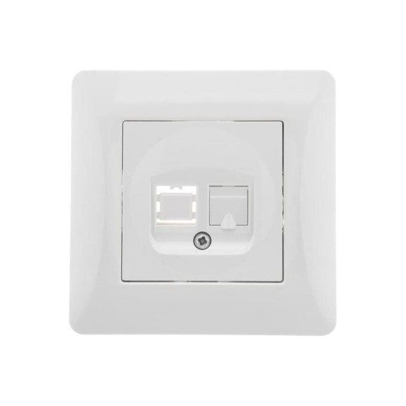 Телефонная розетка GUSI ELECTRIC Ugra RJ12, одинарная, СУ, белый С11Т1-001-СБ
