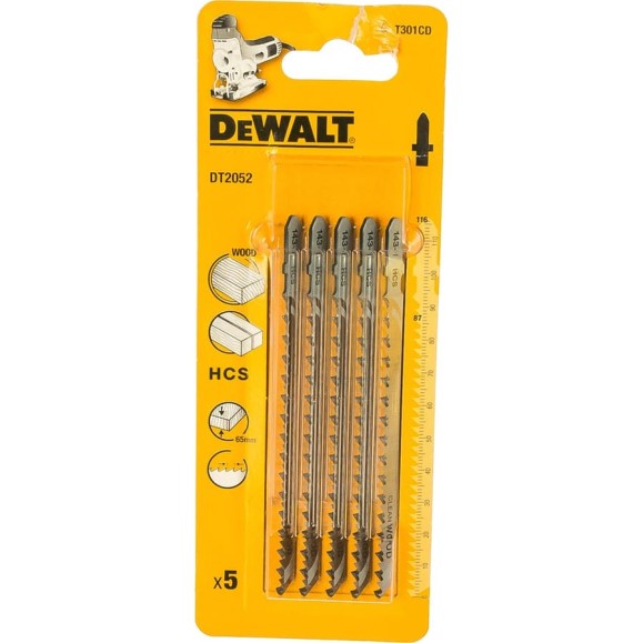 Пилка HCS по дереву 116х87х3.0 мм, T301CD, 5 шт. DEWALT DT2052
