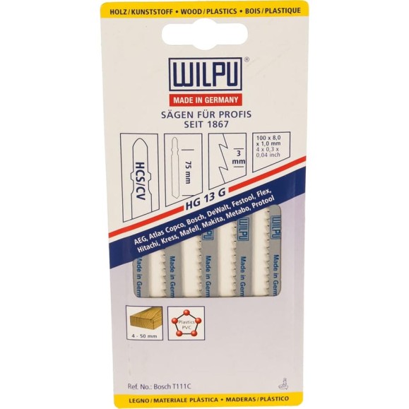 Пилка по дереву HG 13 G 5 шт. WILPU 229000005