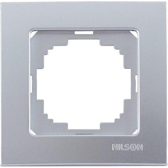 Рамка NILSON одноместная серебро Touran metallic 24130091