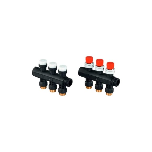 Коллектор Uponor с клапанами Vario Plus пластиковый, выходы 3X 3/4 Евроконус 1030580