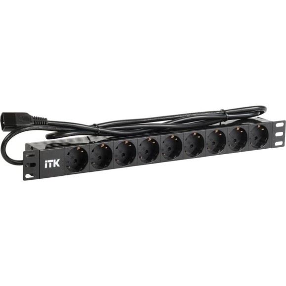 Блок розеток ITK 9 мест PDU шнур 2м, вилка IEC 320 PH22-9D2