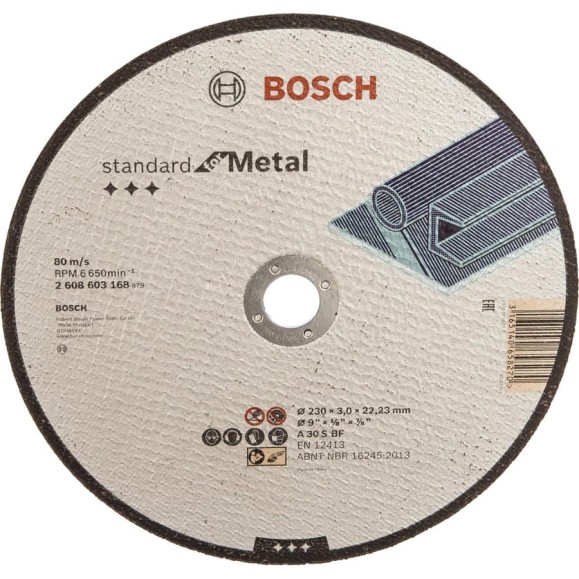 Круг отрезной по металлу Standard (230x3х22.2 мм) Bosch 2608603168 Круг отрезной по металлу Standard (230x3х22.2 мм) Bosch 2608603168
