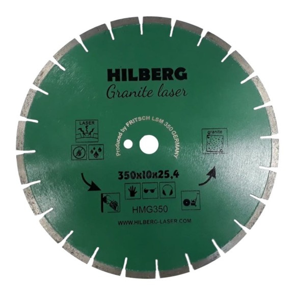 Диск алмазный отрезной Hilberg 350x25.4 Laser Granite HMG350 Диск алмазный отрезной Hilberg 350x25.4 Laser Granite HMG350