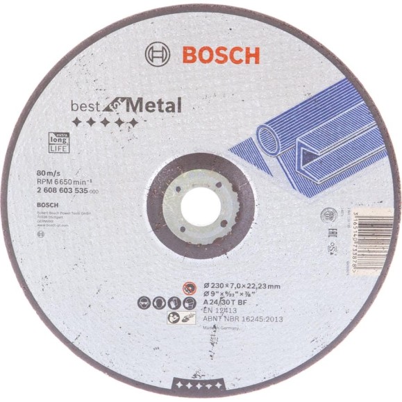 Круг обдирочный по металлу (230x7.0х22.2 мм) Bosch 2608603535