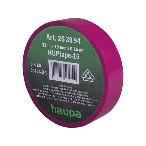Изолента ПВХ HAUPA 19 мм x 33 м, цвет фиолетовый 263894
