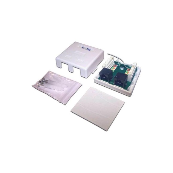 Настенная розетка TWT 1 порт RJ-45, категория 5е+1 порт RJ-12, белая, SM2-4512-WH