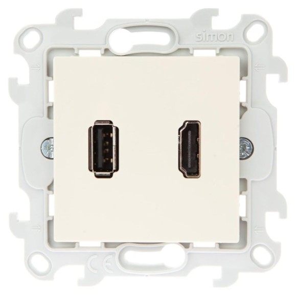 Коннектор Simon HDMI+USB 2.0, слоновая кость 2411095-031