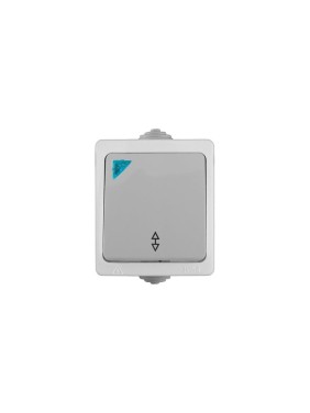Проходной выключатель с подсветкой, 1 клавиша UNIVersal Аллегро IP54, серый 1277