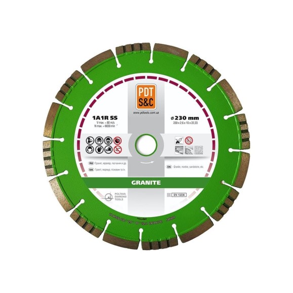 Диск алмазный сегментный Granite 830600GRu 1A1RSS/C3 (230х2.6х10х22.2 мм) ПАИ 4820235011093