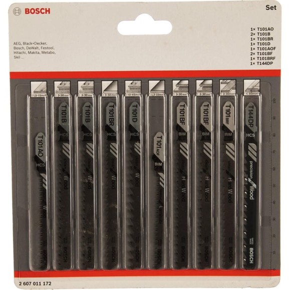 Набор пилок для лобзика Wood Clean (10 шт.) Bosch 2607011172