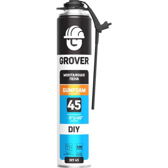 Профессиональная всесезонная монтажная пена Grover DIY45 0,75 л F0002 Профессиональная всесезонная монтажная пена Grover DIY45 0,75 л F0002