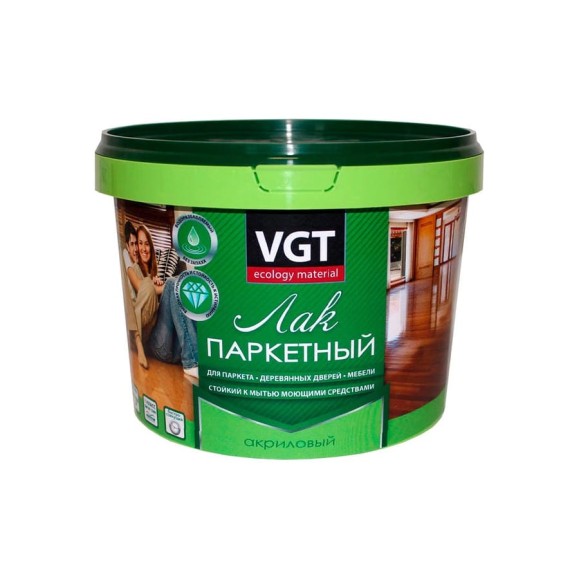 Акриловый лак VGT для паркета и дерева внутри помещений, матовый 2,2 кг 11602150