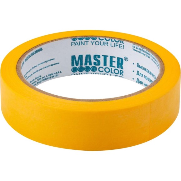 Малярная лента MASTER COLOR золотистая, рисовая бумага, термостойк. до 100C, 24 мм х 25 м 30-6122