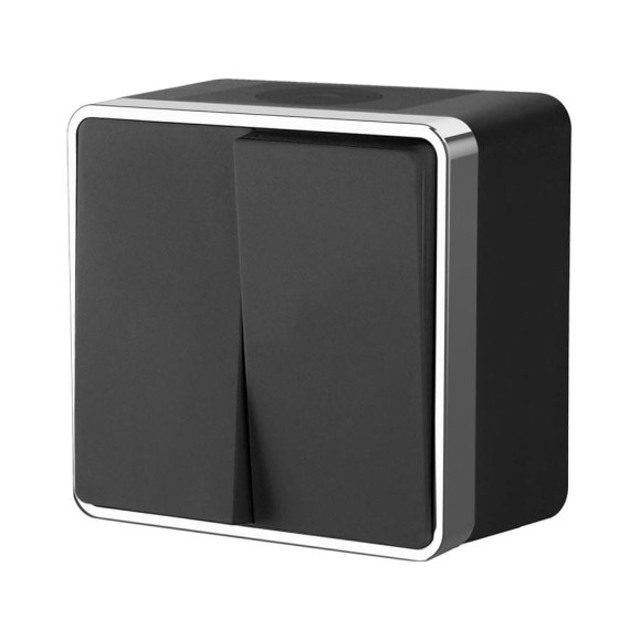 Выключатель WERKEL W5020235 двухклавишный влагозащищенный Gallant черный хром a050976 Выключатель WERKEL W5020235 двухклавишный влагозащищенный Gallant черный хром a050976