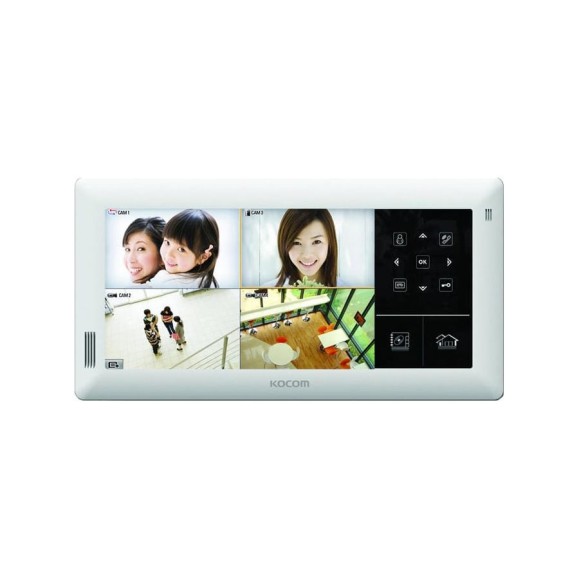 Цветной монитор видеодомофона без трубки hands-free KOCOM KVR-A510 белый встроенный DVR СП16664
