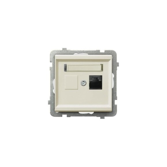 Компьютерная розетка Ospel Sonata 1-я, категория 5e, RJ-45, без рамки, бежевый GPK-1R/K/m/27