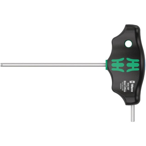 Шестигранная отвертка WERA 454 Hex-Plus HF с Т-образной рукояткой, с фиксацией крепежа, 3x100 мм WE-023334