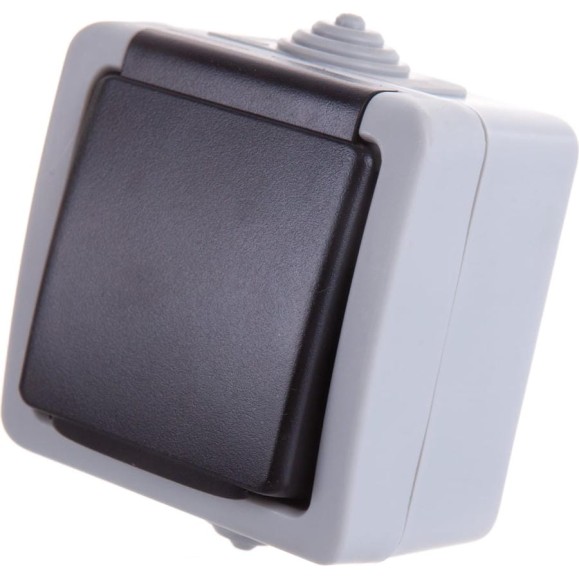 Одинарная розетка LK Studio с з/к IP54 16А/250V серый LK AQUA 80007