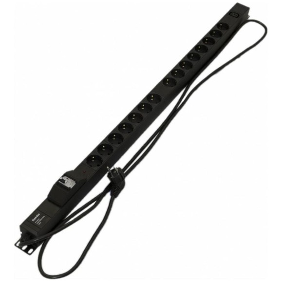 Блок розеток Hyperline SHE-15SH-1IEC-BF-2.5EU 15 розеток Schuko+1хIEC320 C13, 16 A, 250В 396989