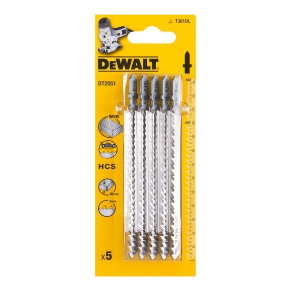 Пилка по дереву HCS 132х100х4х85 мм, T301DL, 5 шт. DEWALT DT2051