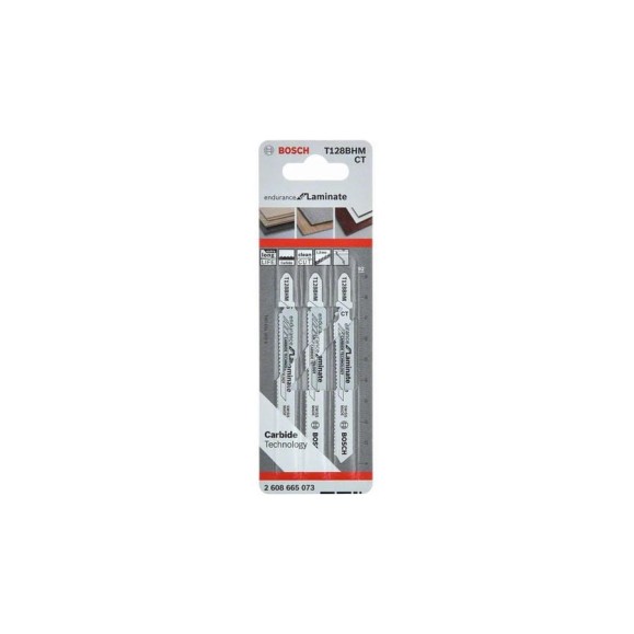 Пилки для лобзика T128BHM по ламинату (92 мм; 3 шт.) Bosch 2608665073