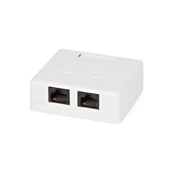 Компьютерная двойная, внешняя розетка RJ-45 8P8C категория 5e Dual IDC Hyperline SB2-2-8P8C-C5e-WH 28062